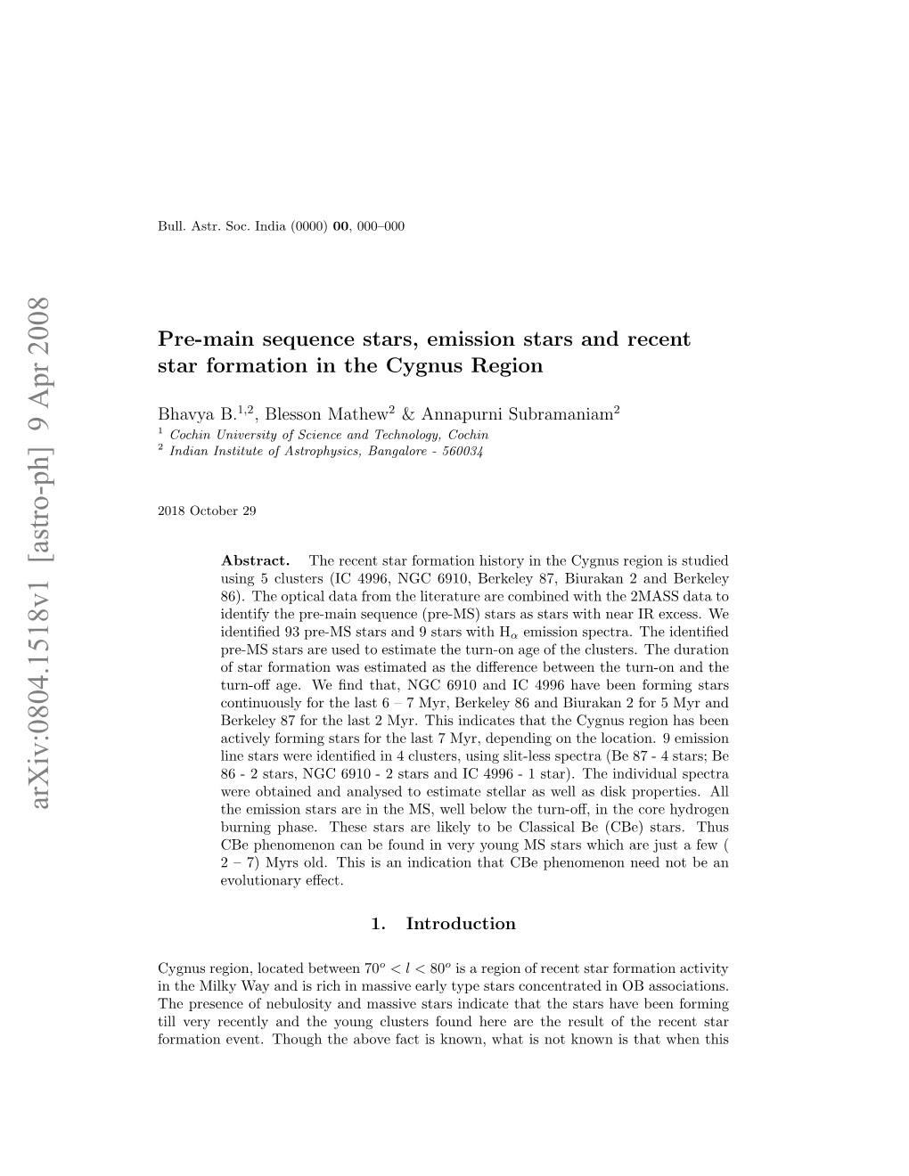 Pre-Main Sequence Stars, Emission Stars and Recent Star Formation in the Cygnus Region 3