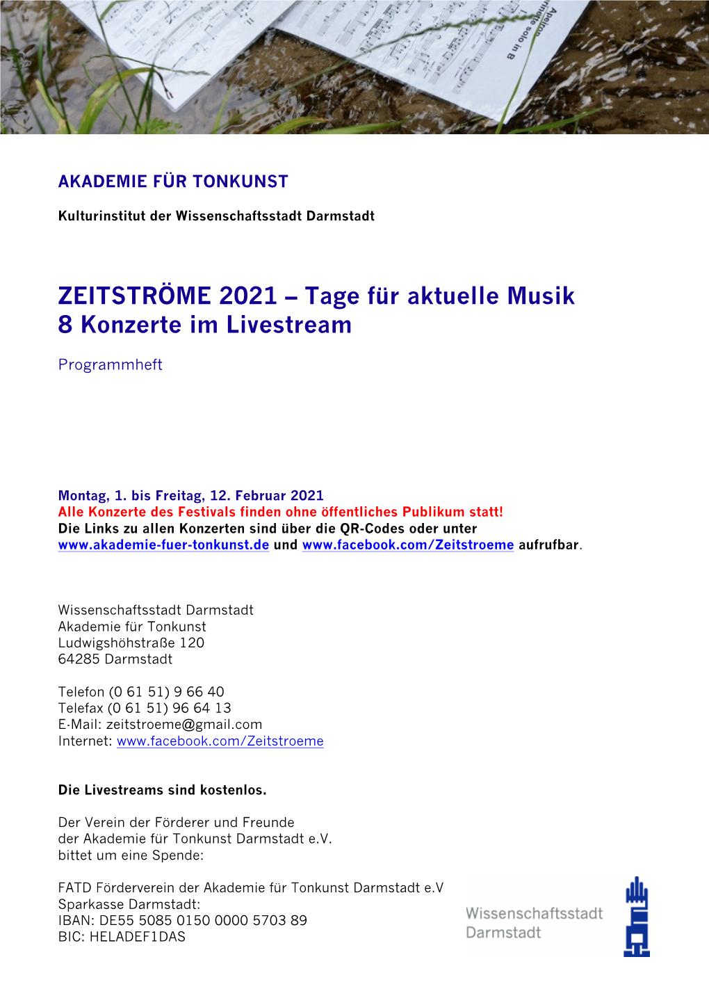 ZEITSTRÖME 2021 – Tage Für Aktuelle Musik 8 Konzerte Im Livestream