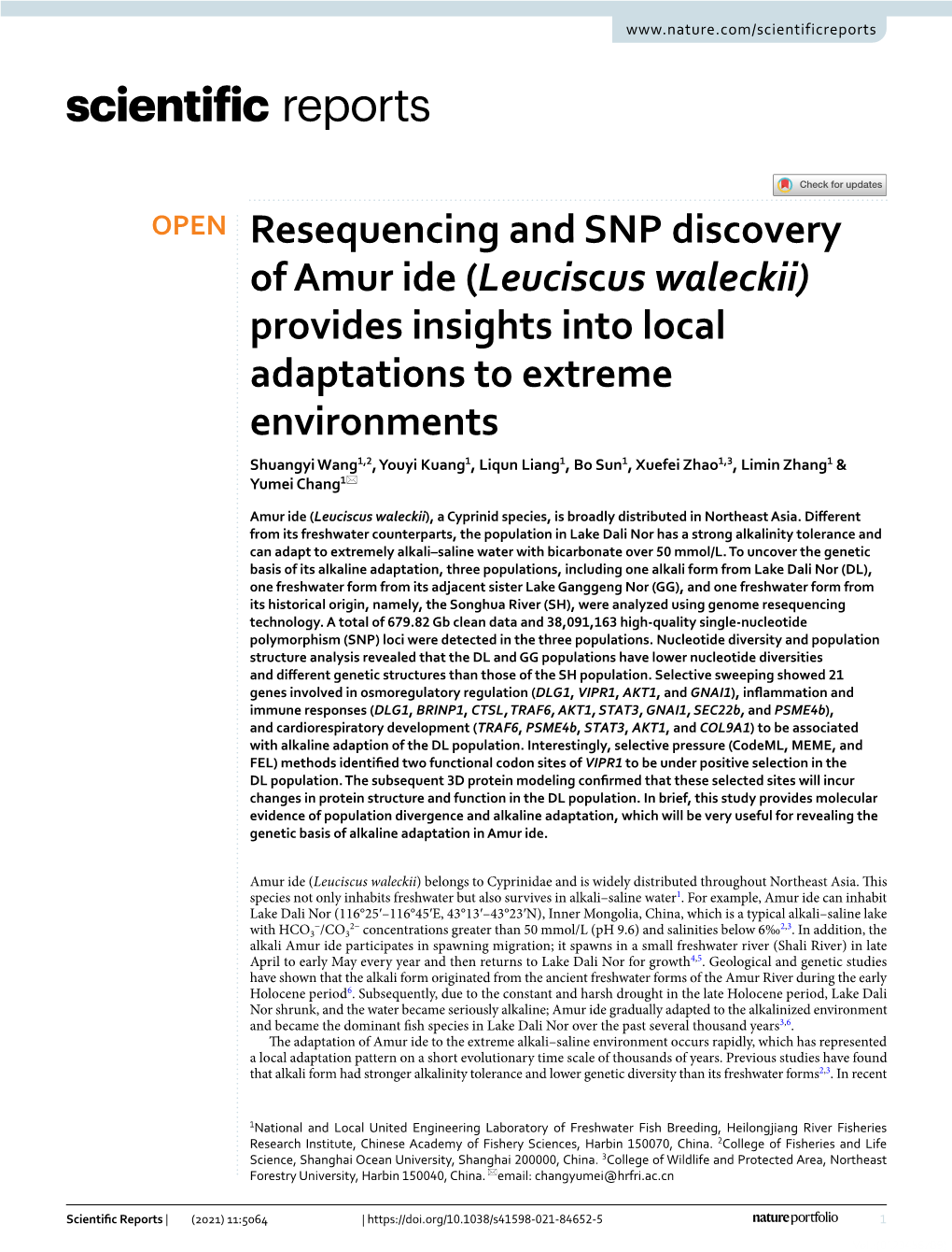 Resequencing and SNP Discovery of Amur