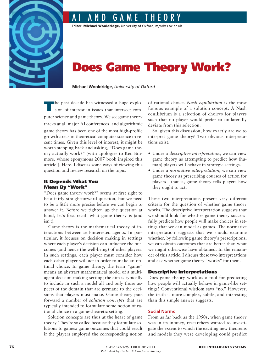 Does Game Theory Work?