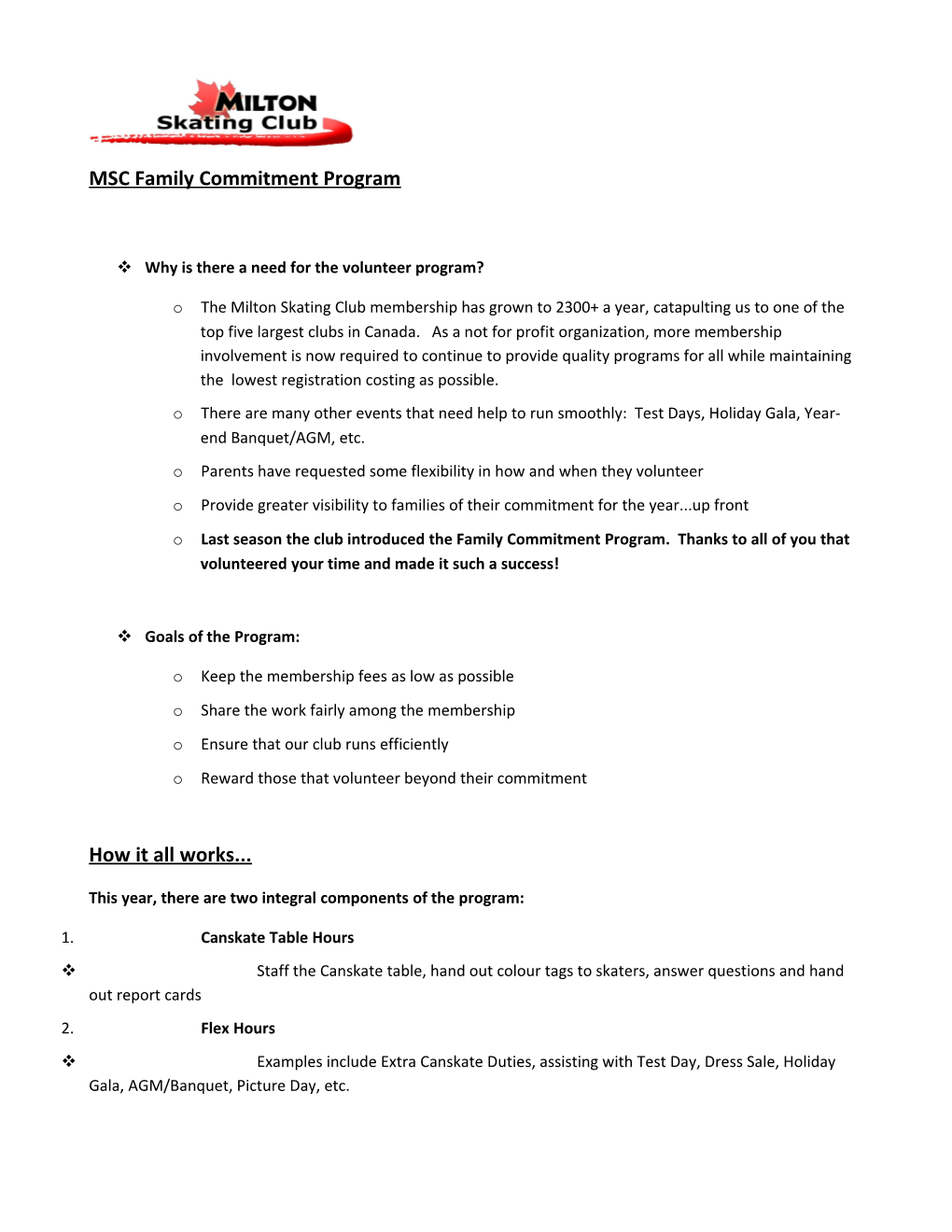 MSC Family Commitment Program