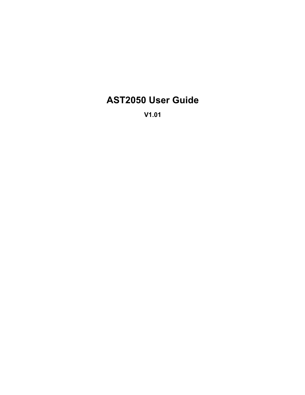 AST2050 User Guide V1.01