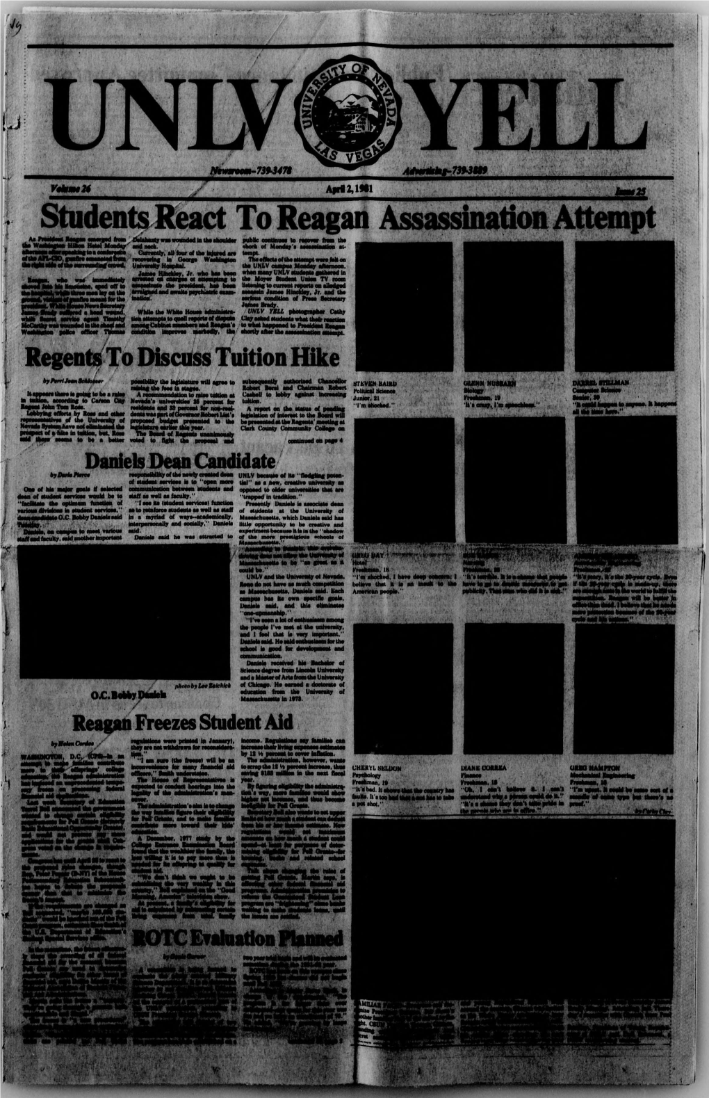 Studentsreact Toreagan Assassinationattempt