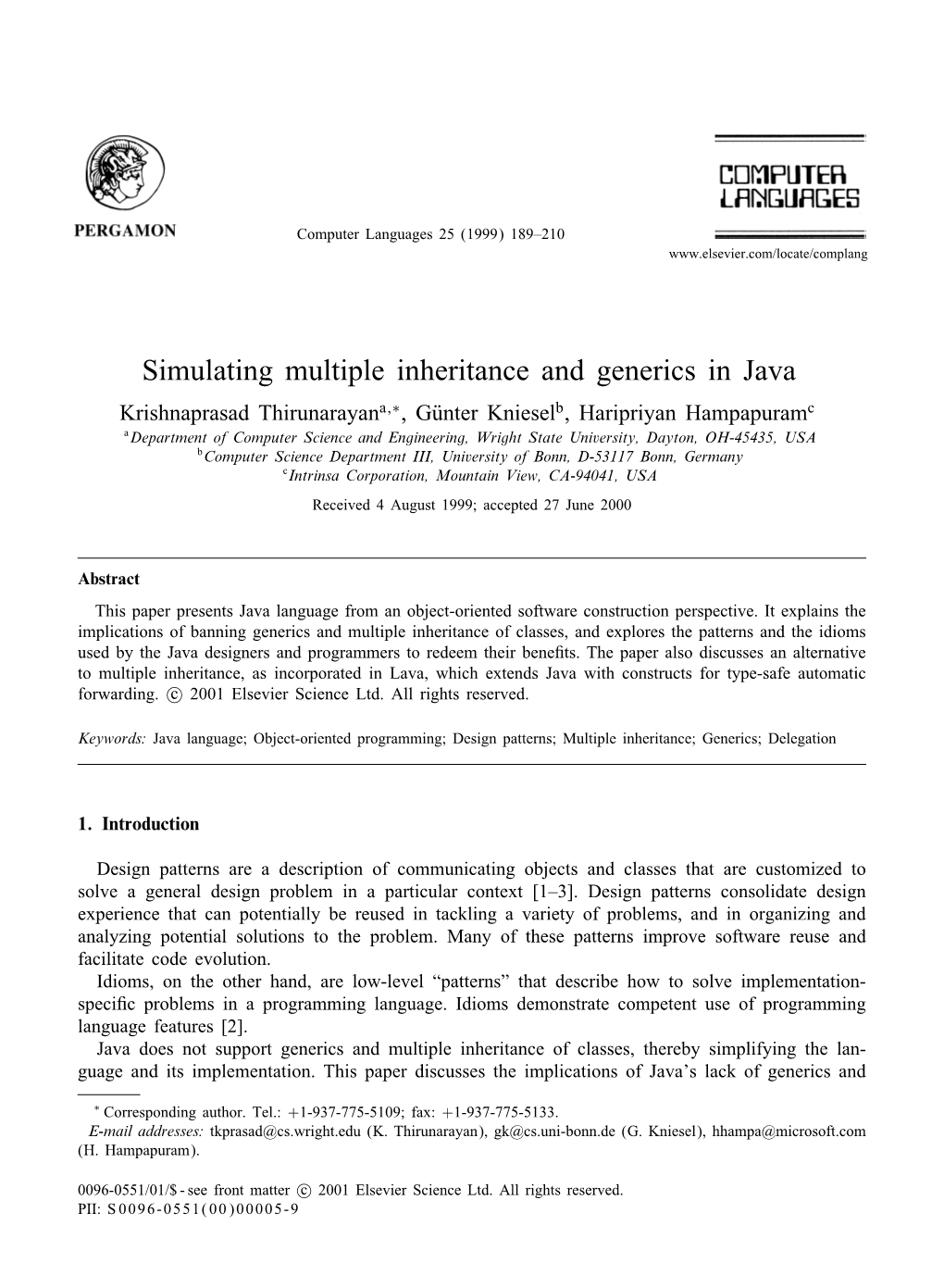 Simulating Multiple Inheritance and Generics in Java