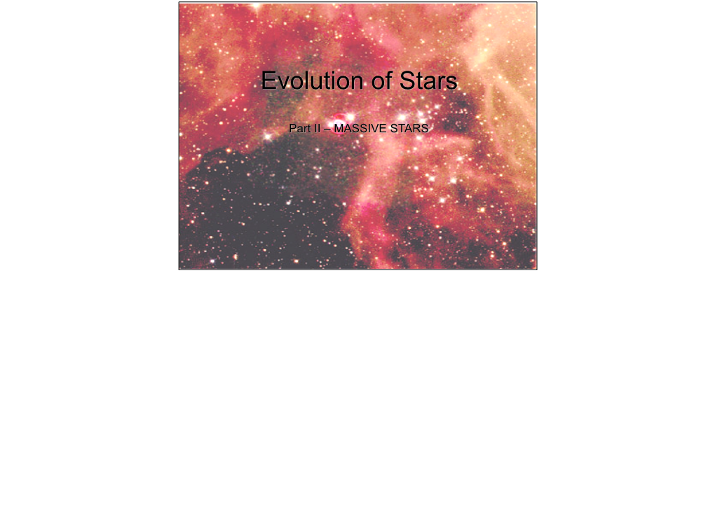 Evolution of Stars