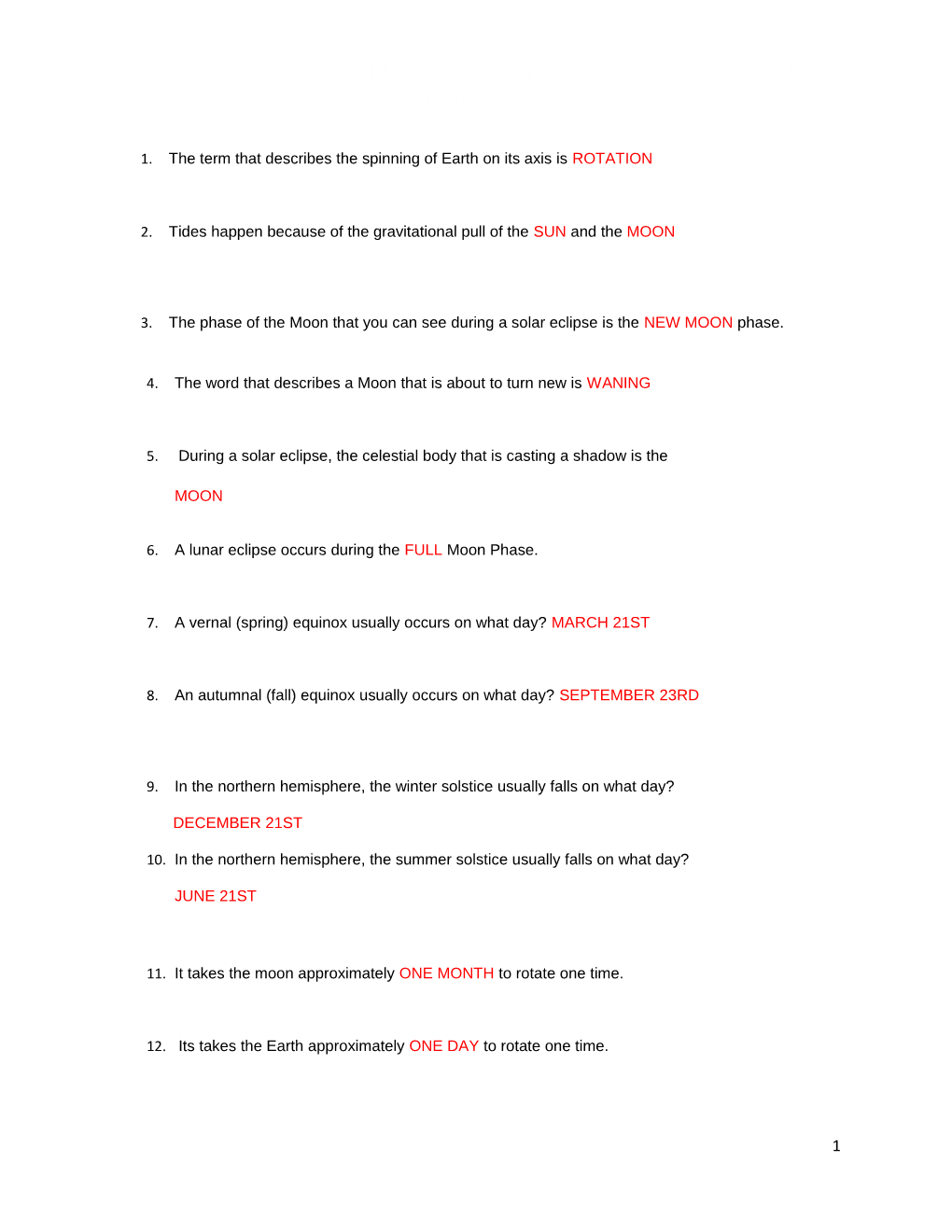 Earth Moon And Sun Study Guide ANSWER KEY 1S7dmuf