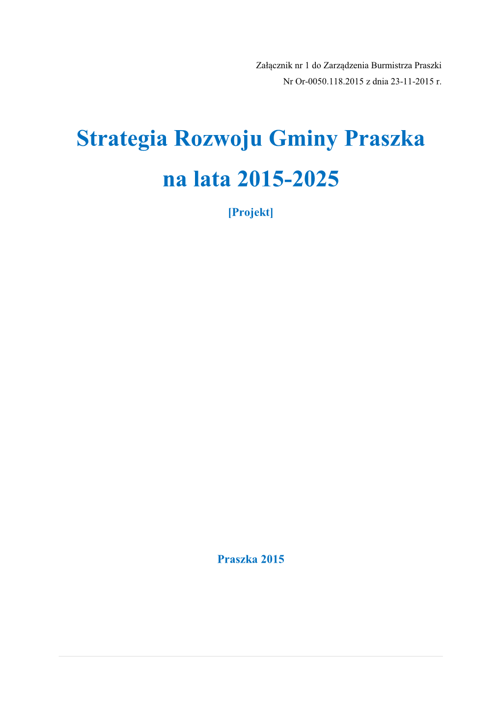 Strategia Rozwoju Gminy Praszka Na Lata 2015-2025