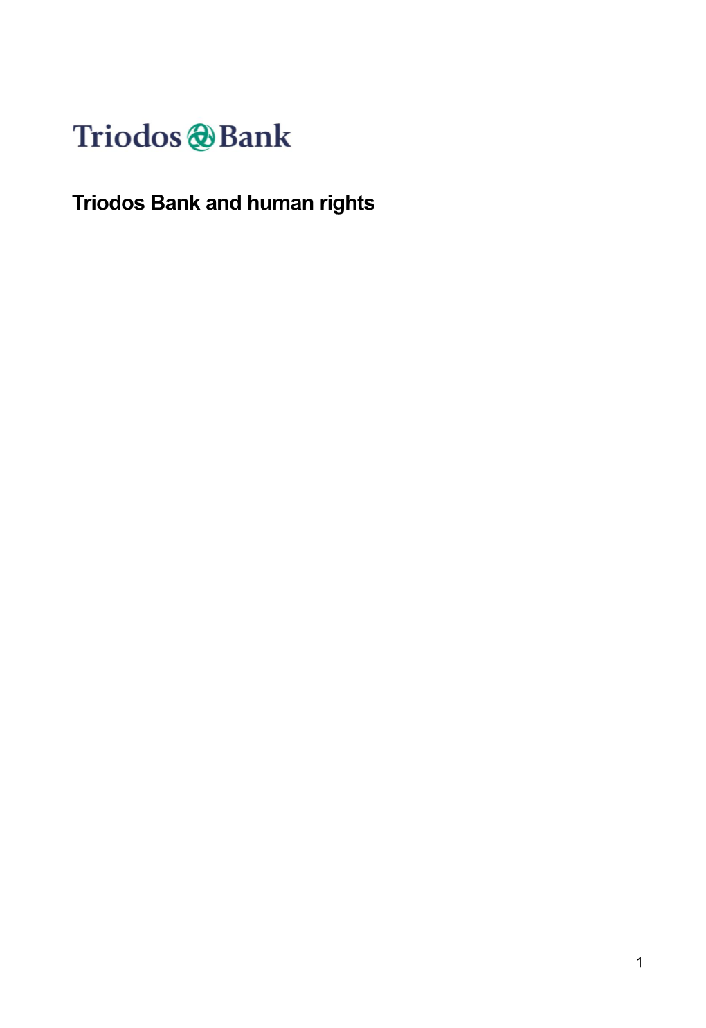 Triodos Bank and Human Rights