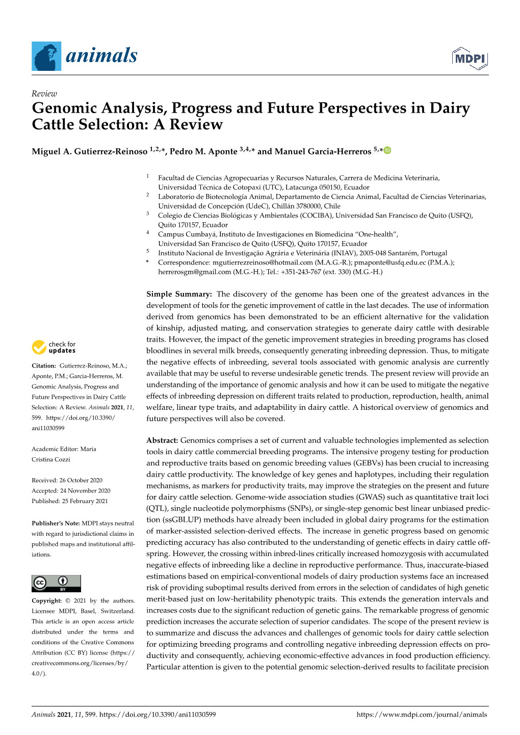 Genomic Analysis, Progress and Future Perspectives in Dairy Cattle Selection: a Review