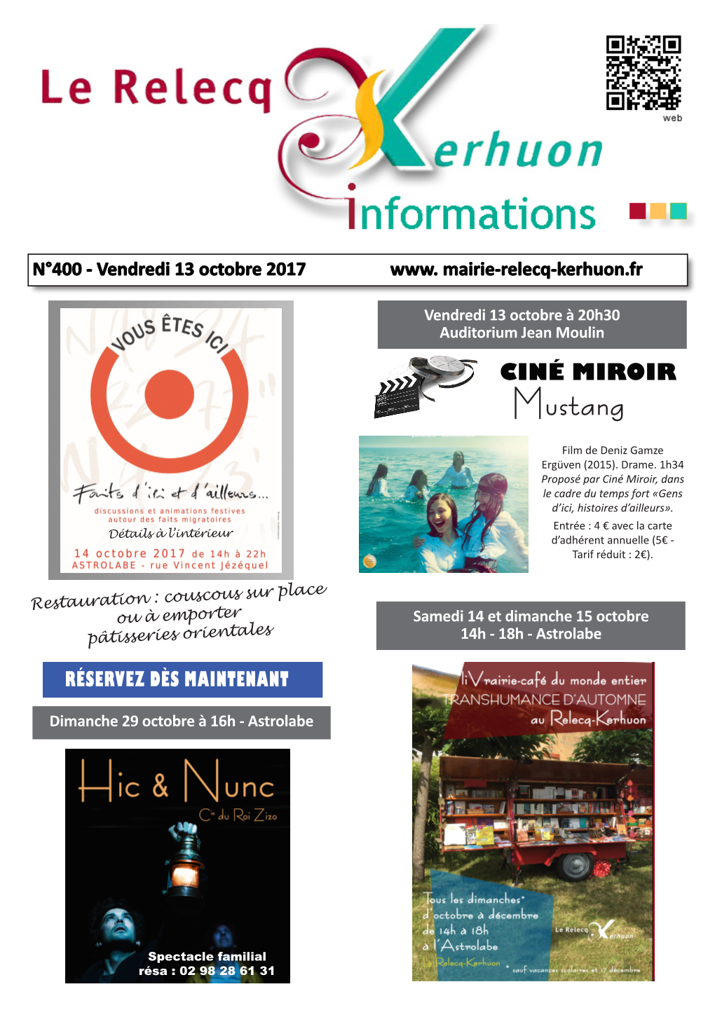 Le Relecq-Kerhuon Informations Du 13 Octobre 2017