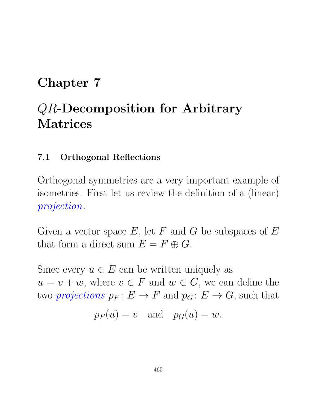 Chapter 7 QR-Decomposition for Arbitrary Matrices