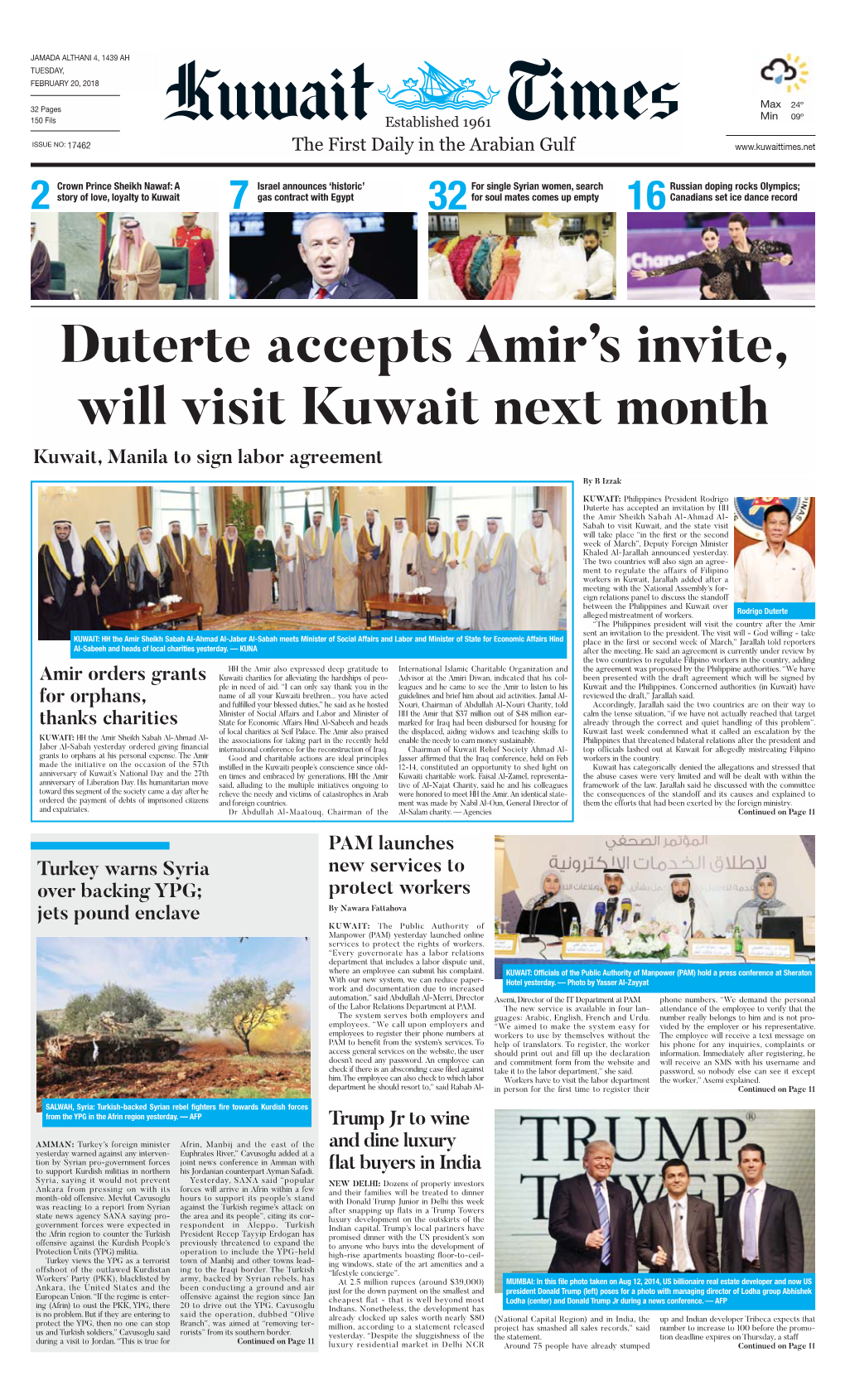 Kuwaittimes 20-2-2018.Qxp Layout 1