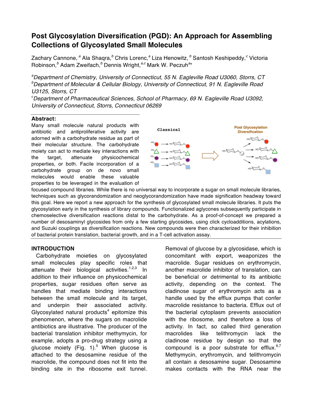 Post Glycosylation Diversification (PGD): an Approach for Assembling Collections of Glycosylated Small Molecules