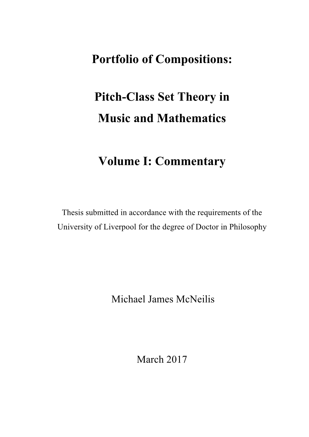Pitch-Class Set Theory in Music and Mathematics Volume I