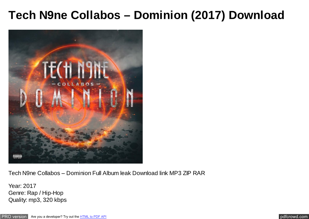 Download FULL Album Tech N9ne Collabos – Dominion