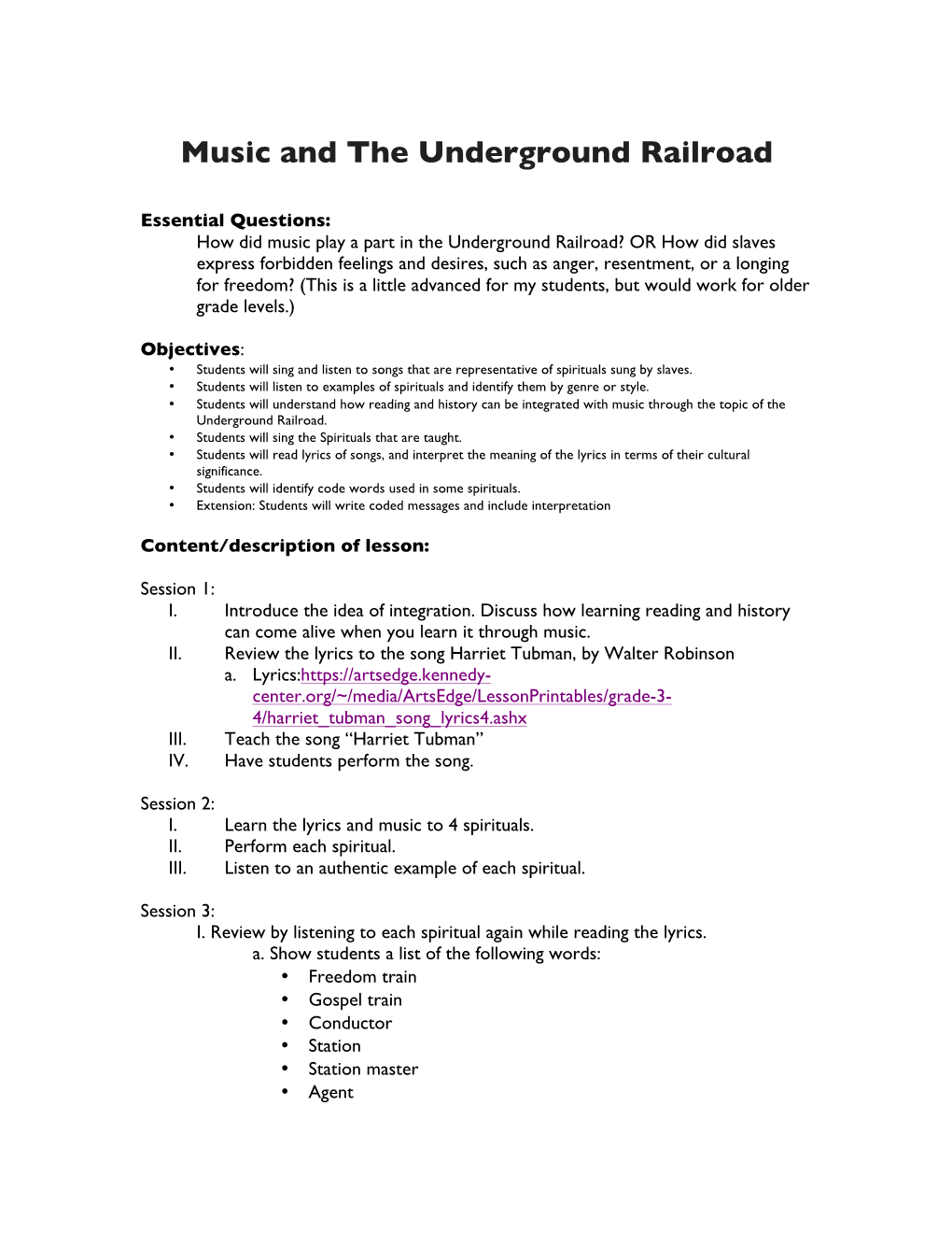 Music and the Underground Railroad