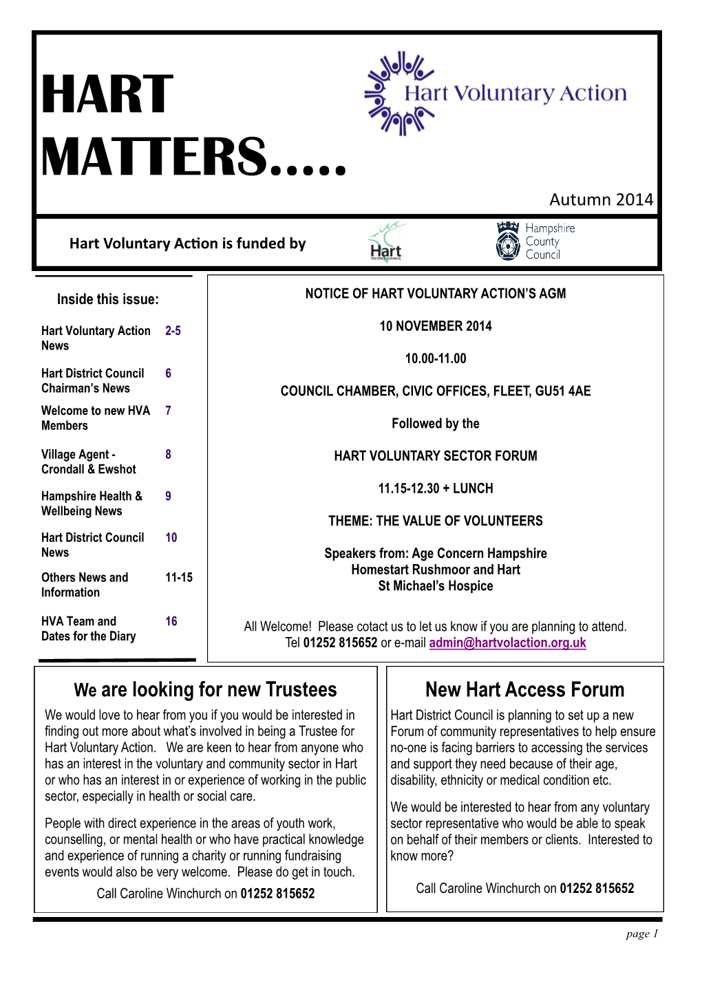 Hart Matters Autumn 2014