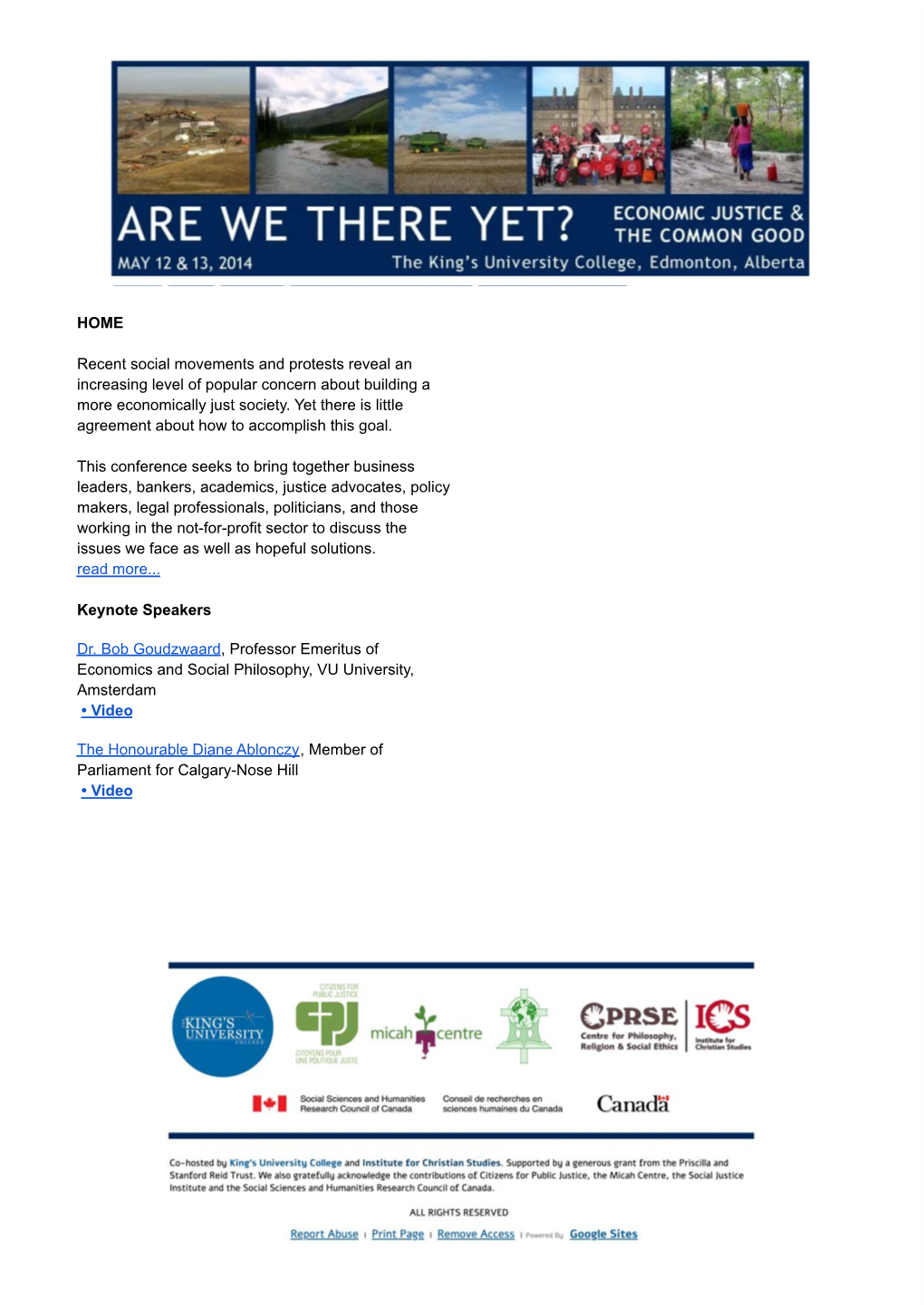 Are We There Yet? 2014 Conference Webpage Archive