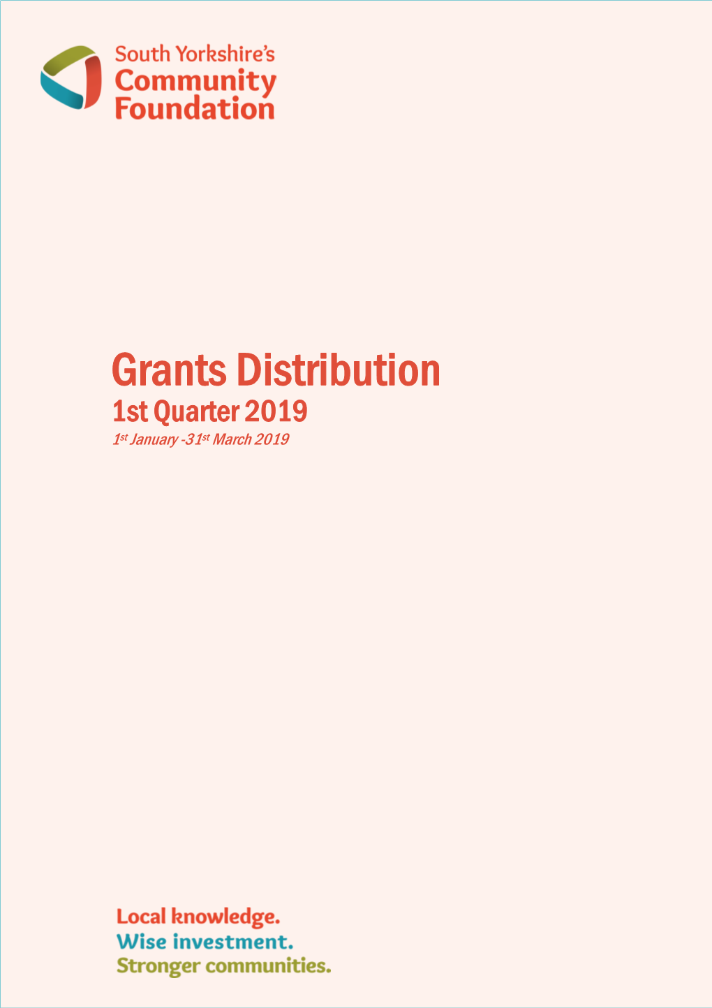 Grants Distribution 1St Quarter 2019 1St January -31St March 2019