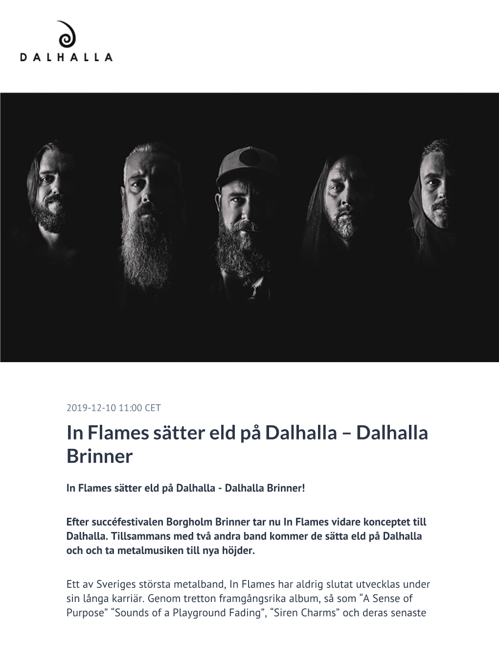 In Flames Sätter Eld På Dalhalla – Dalhalla Brinner