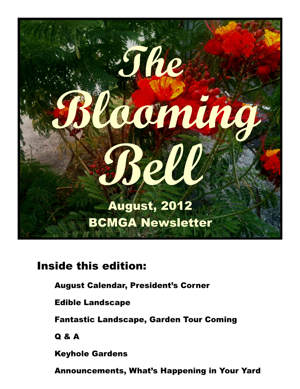 August, 2012 BCMGA Newsletter