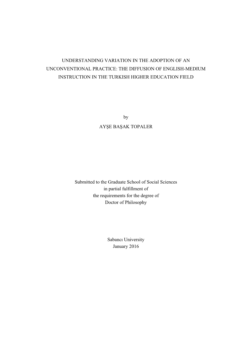 The Diffusion of English-Medium Instruction in the Turkish Higher Education Field