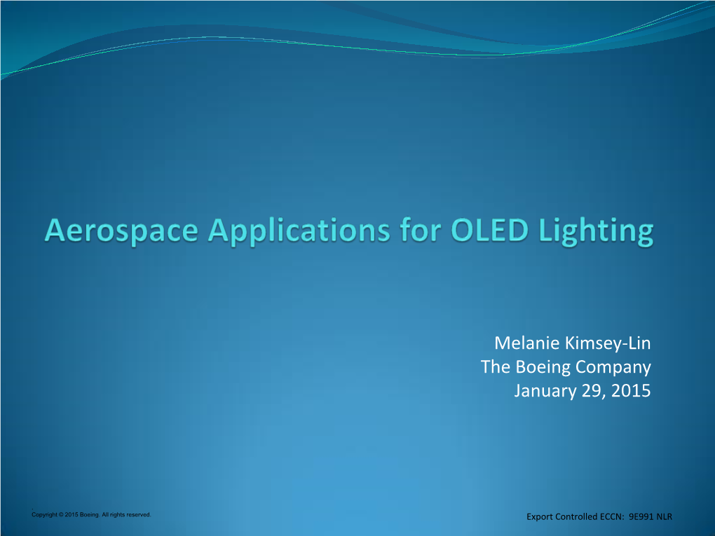 Aerospace Applications for OLED Lighting