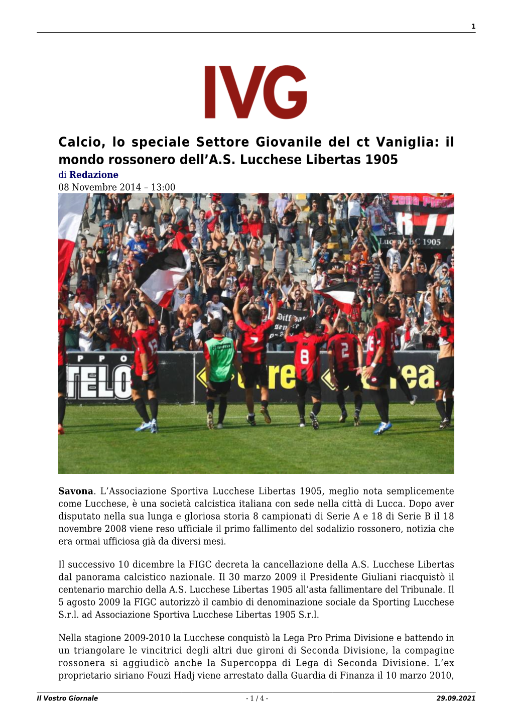 Il Vostro Giornale - 1 / 4 - 29.09.2021 2