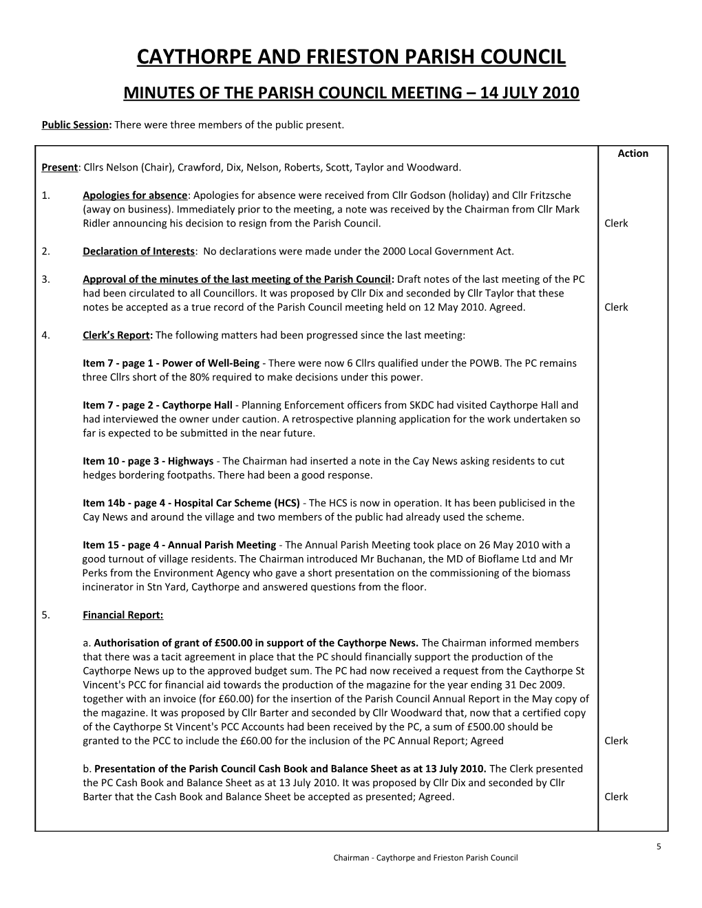 Caythorpe Parish Council