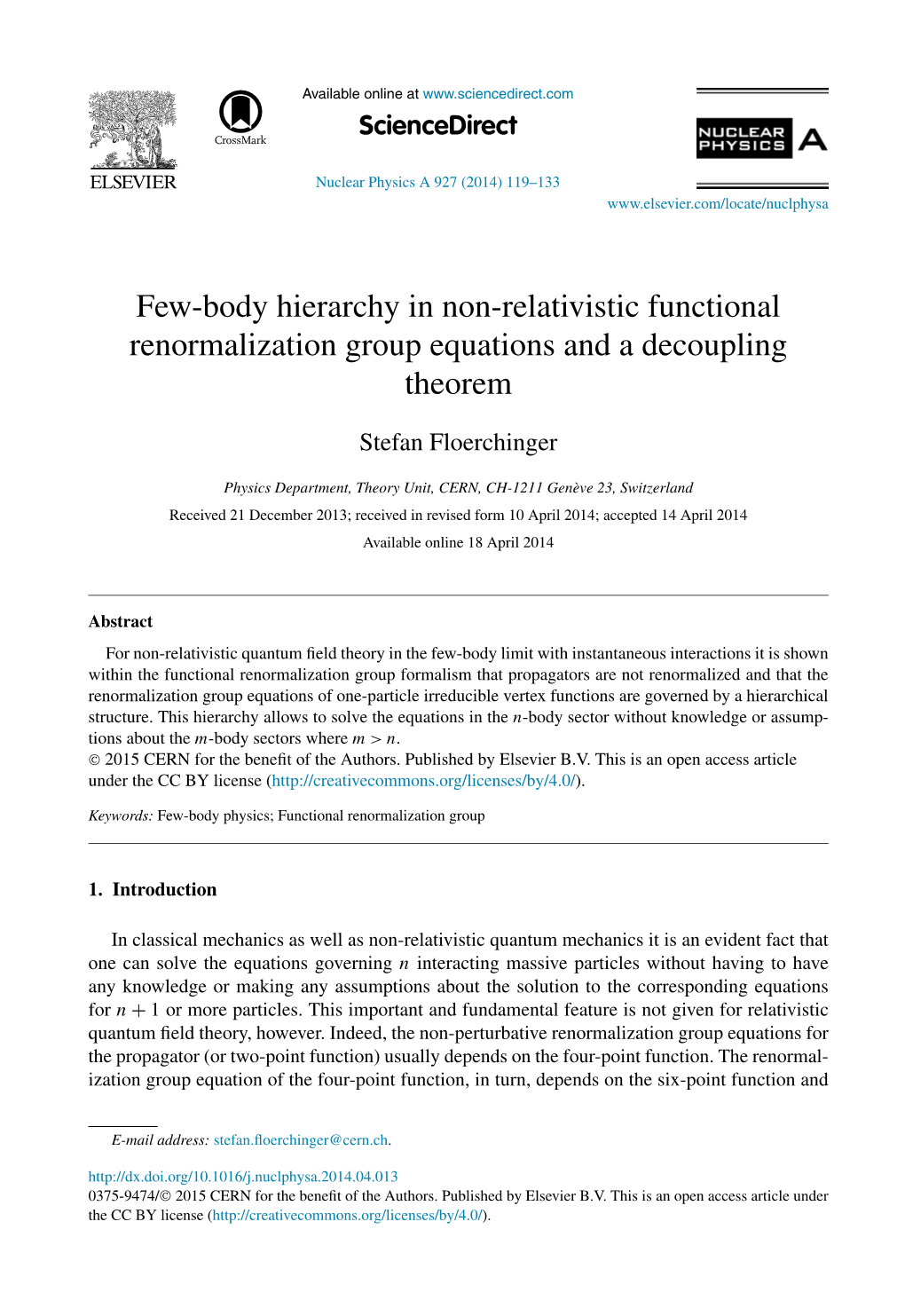 Few-Body Hierarchy in Non-Relativistic Functional Renormalization Group Equations and a Decoupling Theorem
