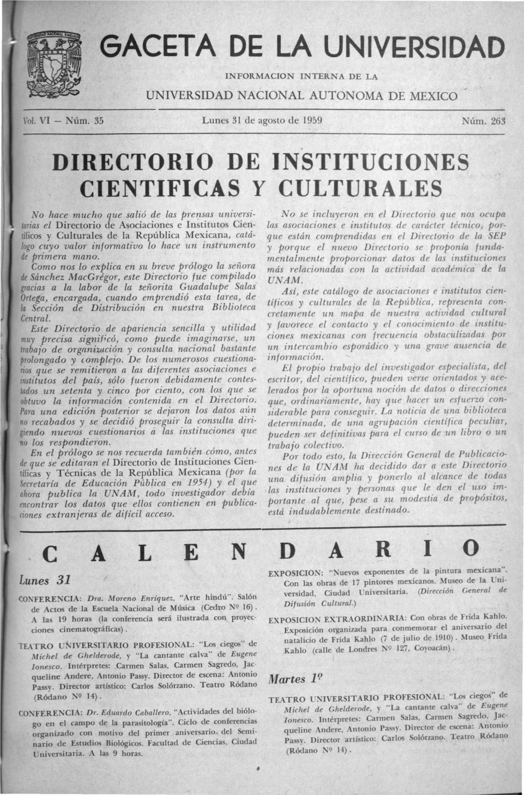 Gaceta De La Universidad