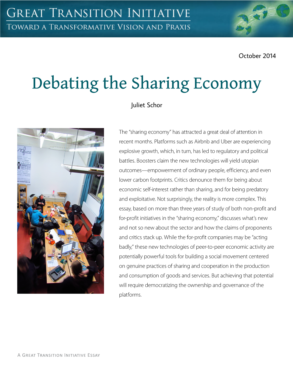 Debating the Sharing Economy