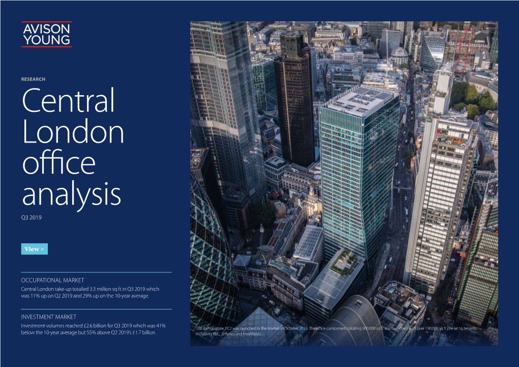 Central London Office Analysis Q3 2019