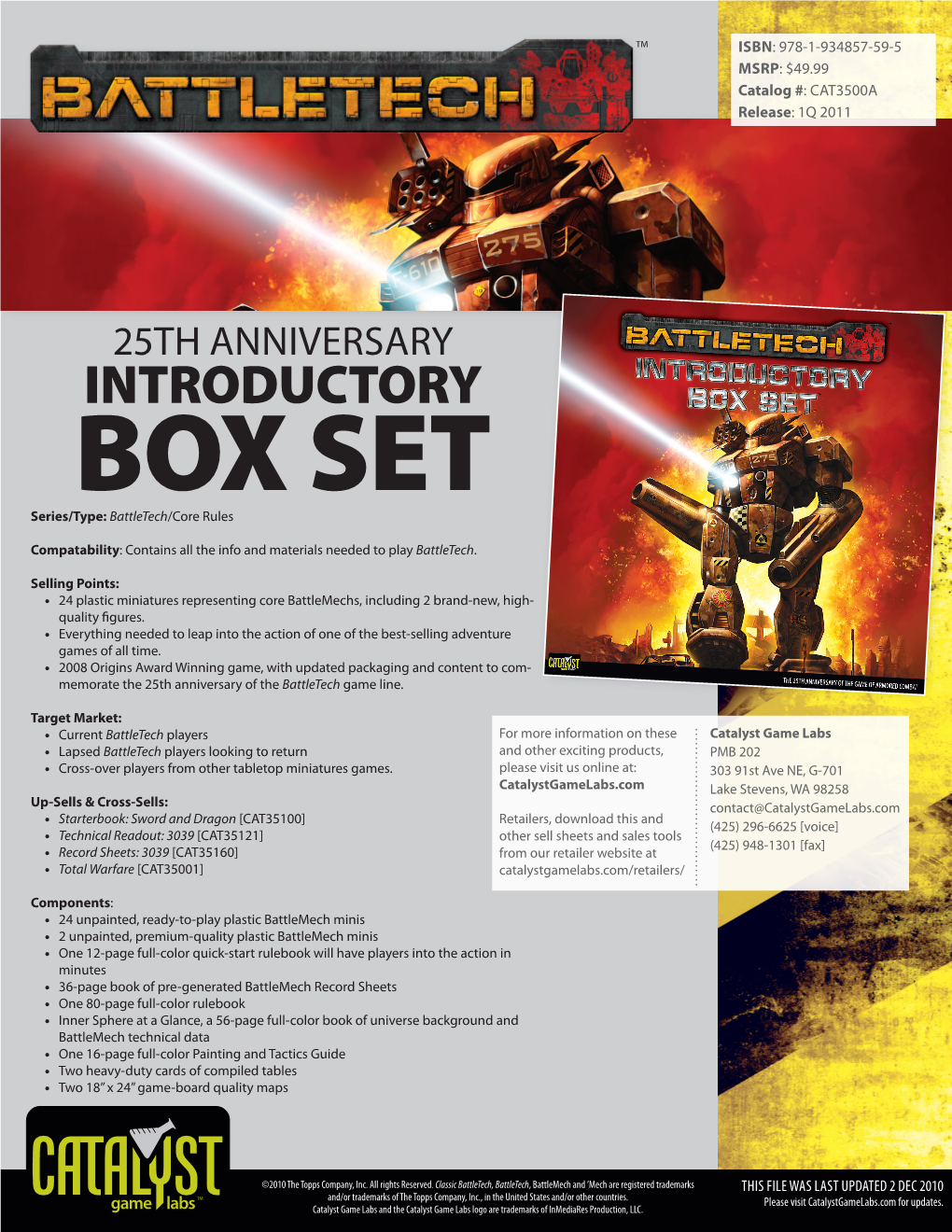 Battletech 25Th Anniversary Introductory Box