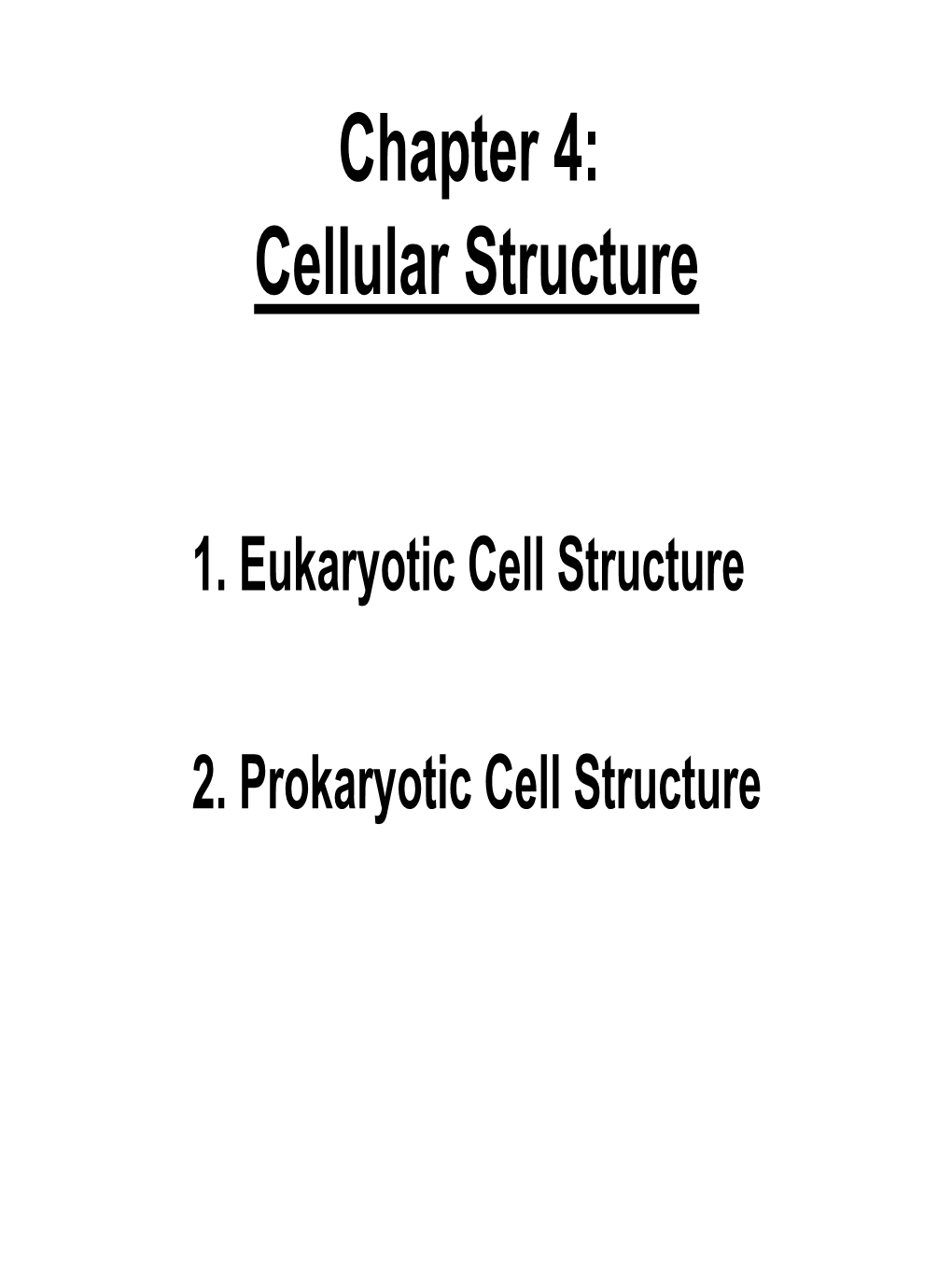 Chapter 4: Cellular Structure
