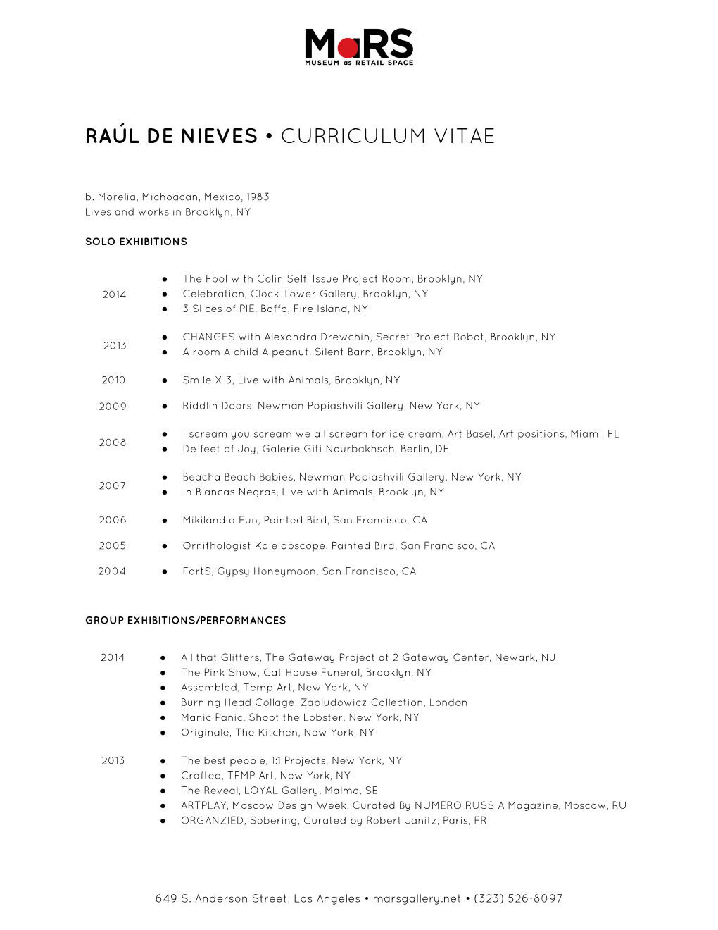 Raúl De Nieves​• Curriculum Vitae