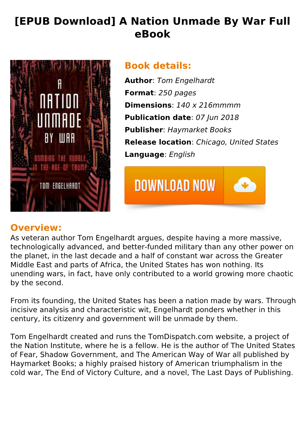 [EPUB Download] a Nation Unmade by War Full Ebook
