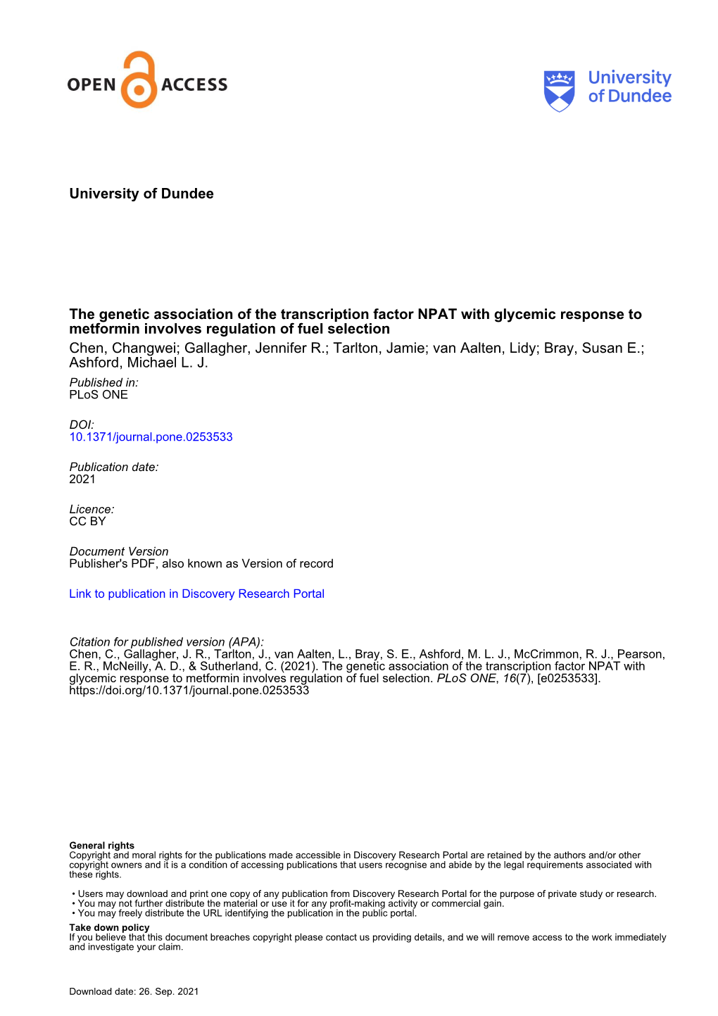 The Genetic Association of the Transcription Factor NPAT With