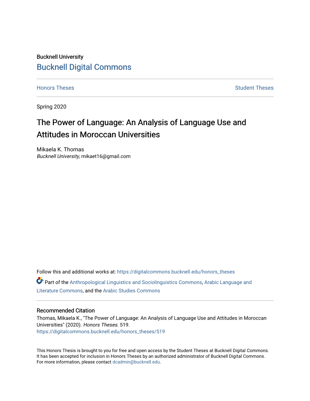 An Analysis of Language Use and Attitudes in Moroccan Universities