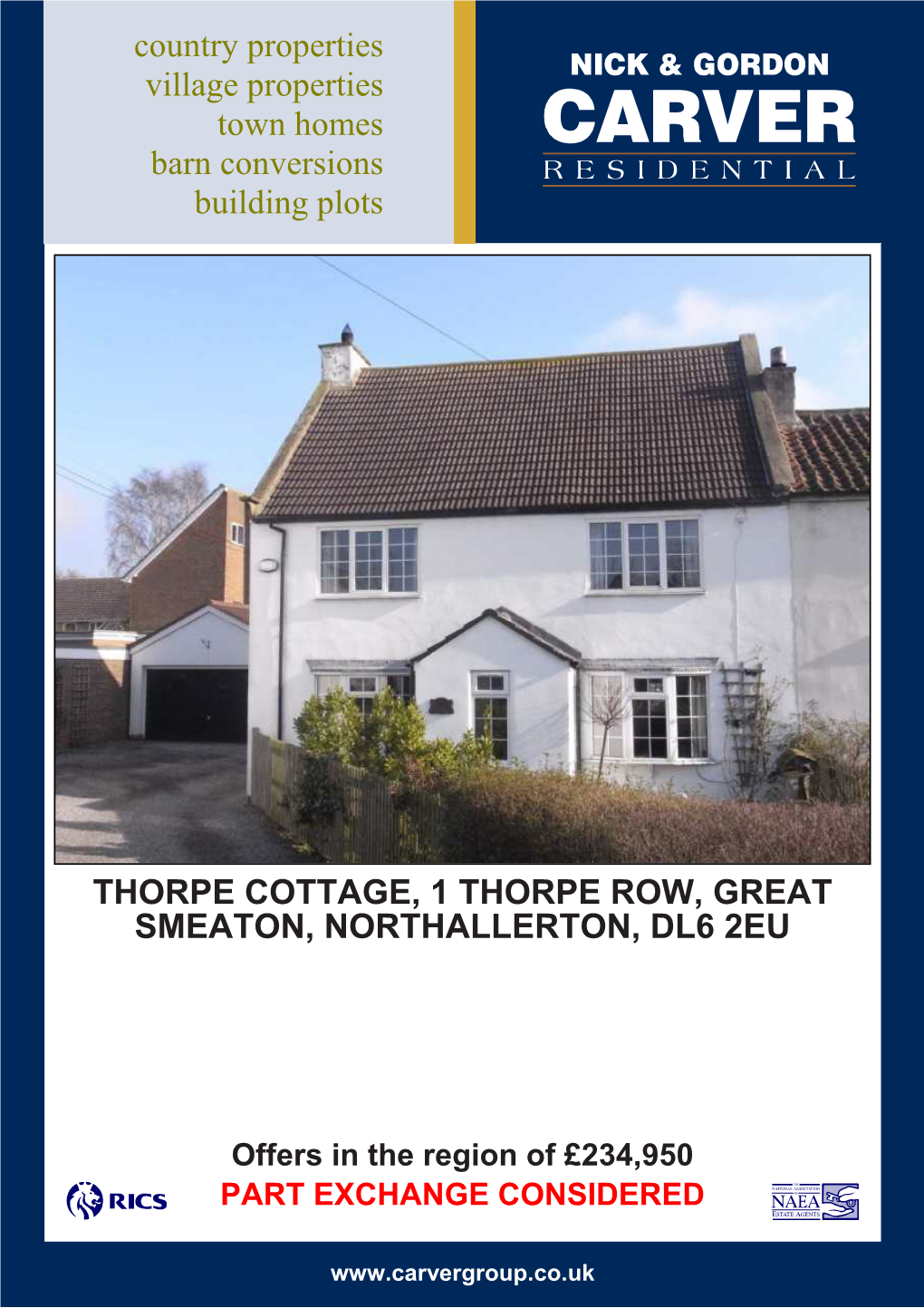 Thorpe Cottage, 1 Thorpe Row, Great Smeaton, Northallerton, Dl6 2Eu