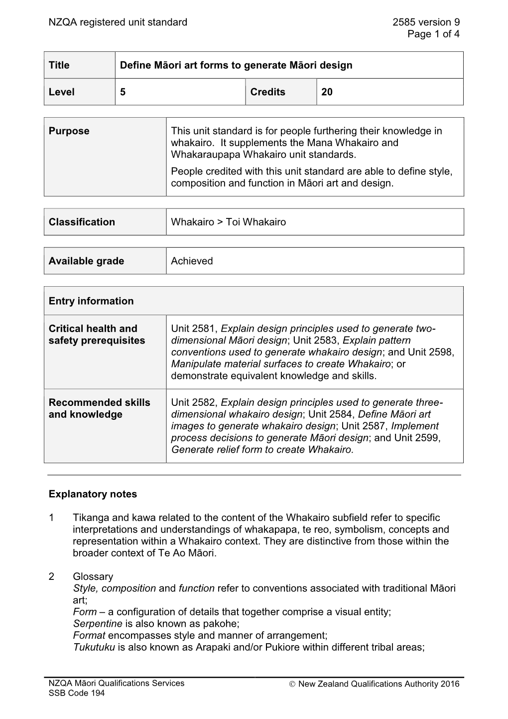 2585 Define Māori Art Forms to Generate Māori Design