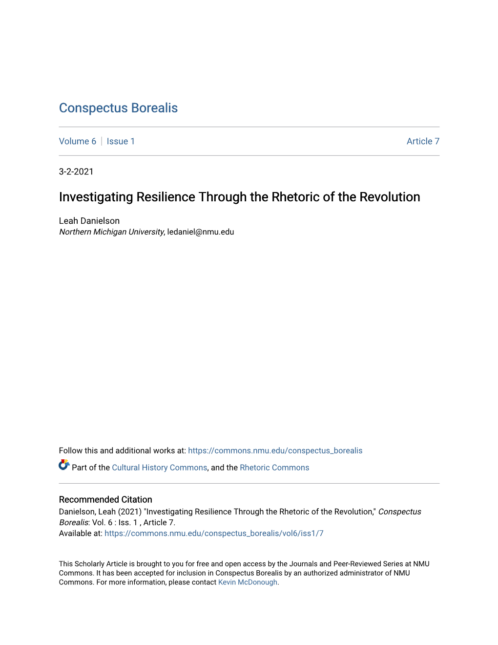 Investigating Resilience Through the Rhetoric of the Revolution