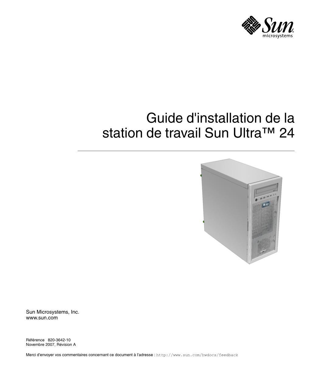 Guide D'installation De La Station De Travail Sun Ultra™ 24