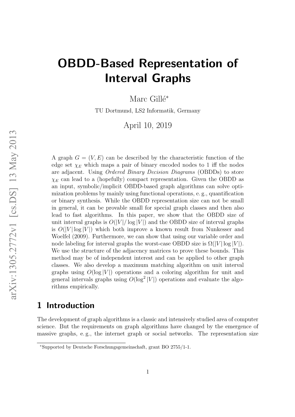 OBDD-Based Representation of Interval Graphs