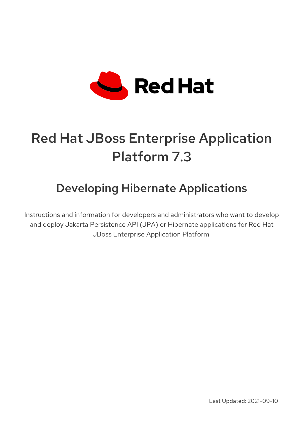 Red Hat Jboss Enterprise Application Platform 7.3 Developing Hibernate Applications