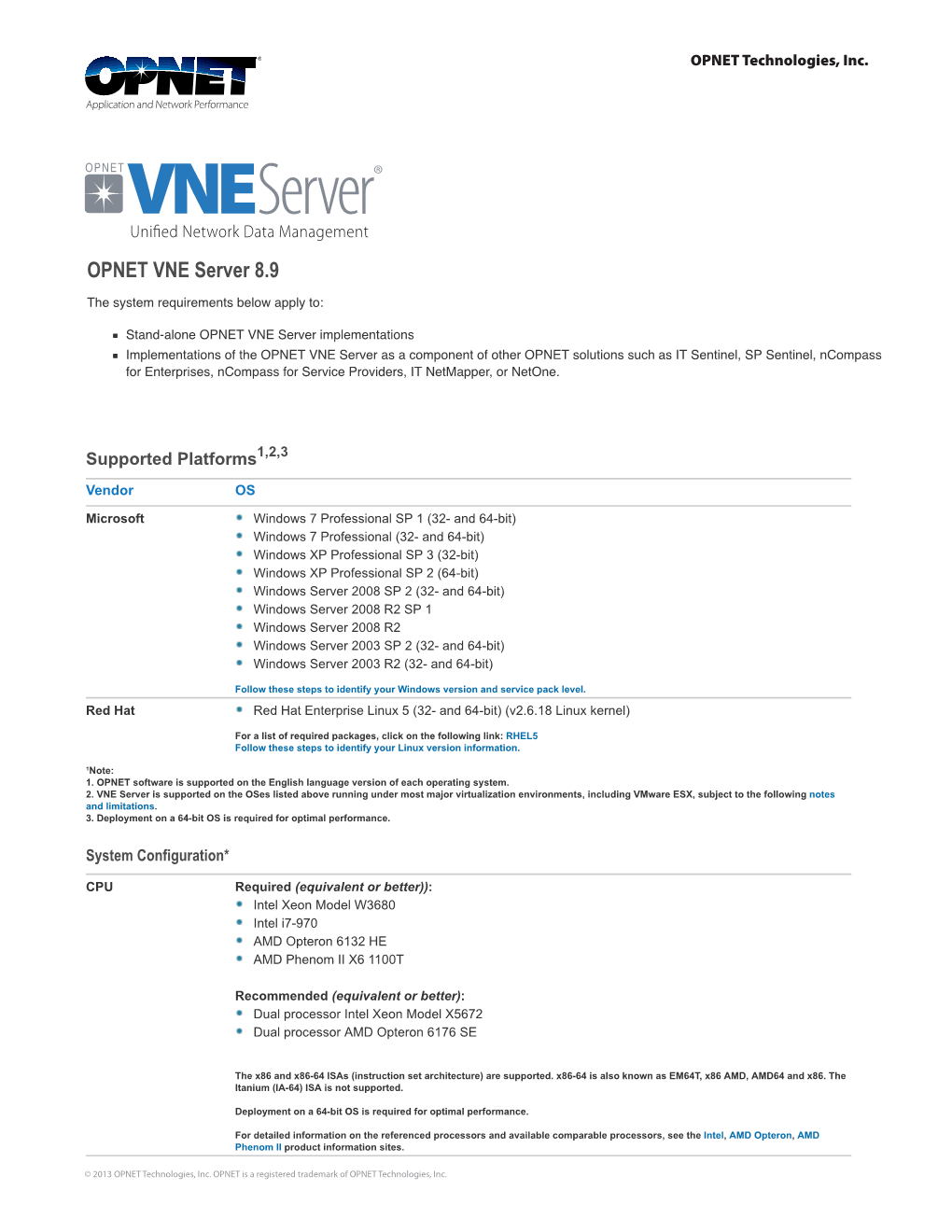 OPNET VNE Server 8.9