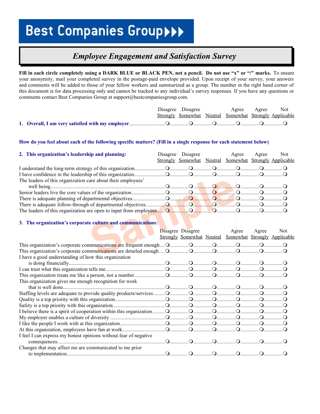 Employee Satisfaction Survey