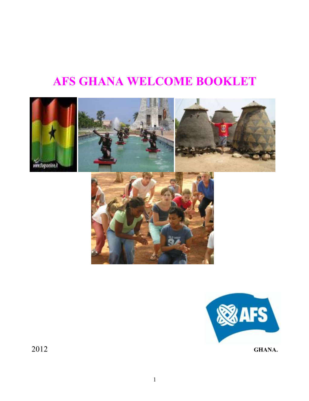 Afs Ghana Welcome Booklet