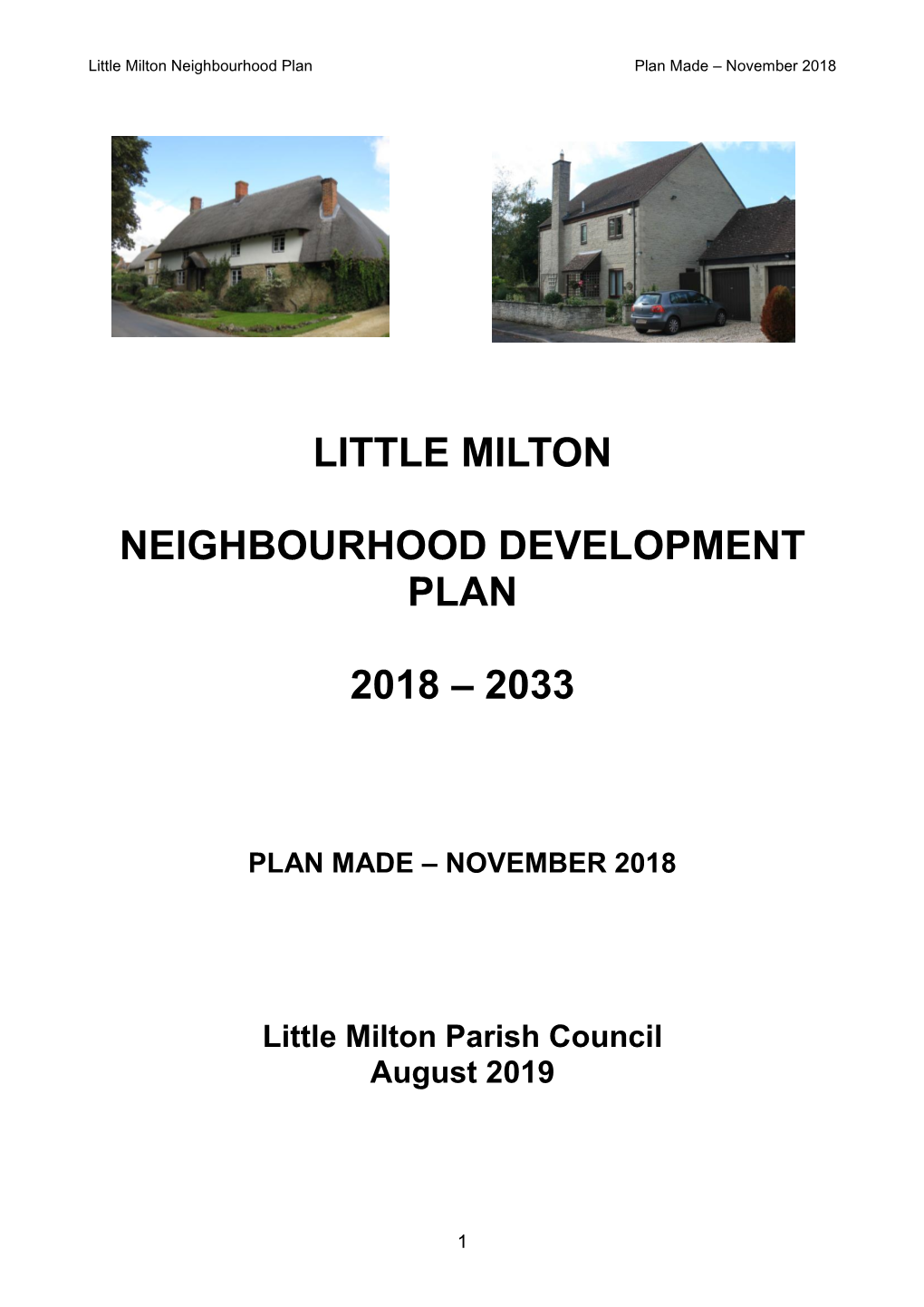 Little Milton Neighbourhood Development Plan 2018 – 2033