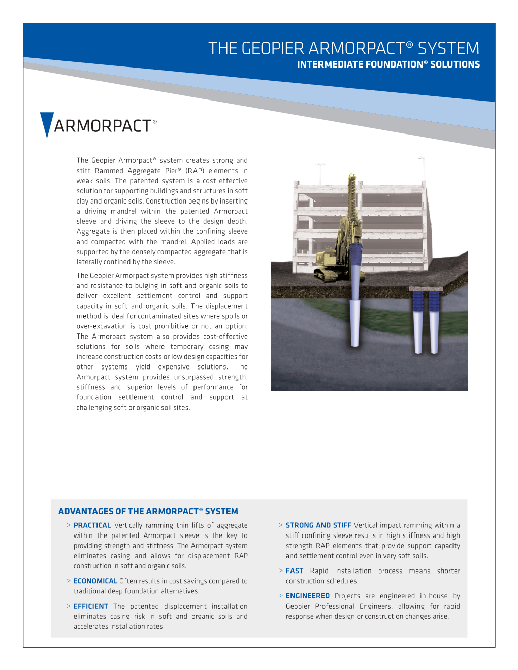 The Geopier ARMORPACT® System Intermediate Foundation® Solutions